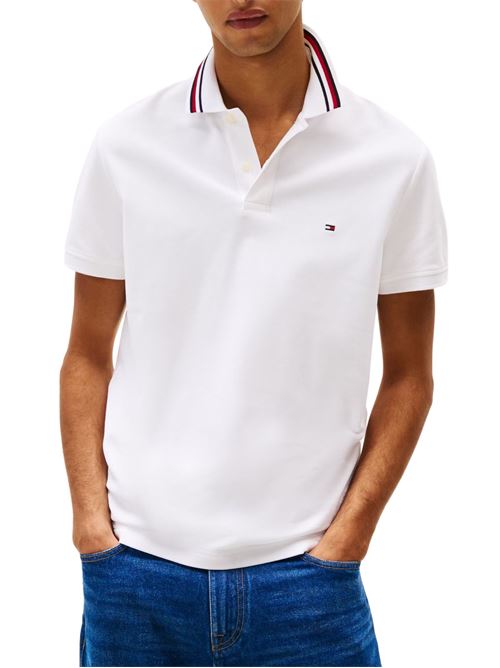 Polo uomo bianca in cotone Tommy Hilfiger | MW0MW38484YBR